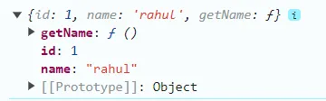 console.log output