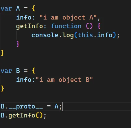 complete code of object and using proto in javascript