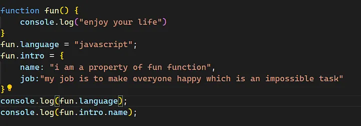 function example as object in js